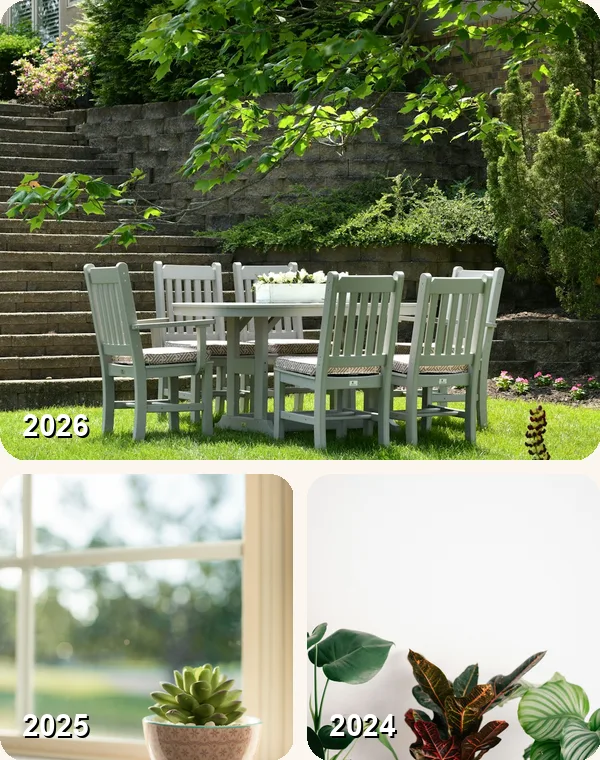 A garden on the same day across years
