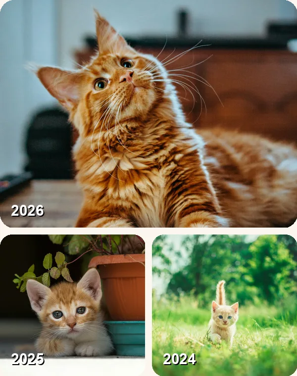 猫の去年・2年前の同じ日の写真