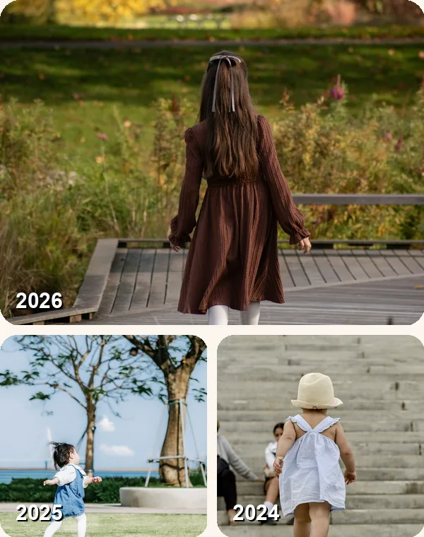 子どもの去年・2年前の同じ日の写真
